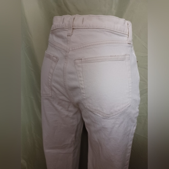 Abercrombie & Fitch The Dad High Rise Light Cream Straight Leg Jeans Size 6 - Picture 3 of 11